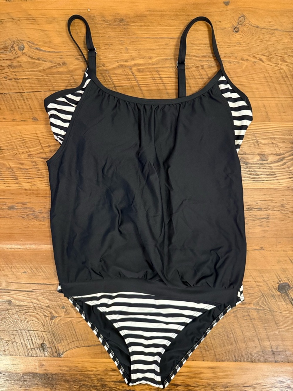 Black & White Striped Tankini